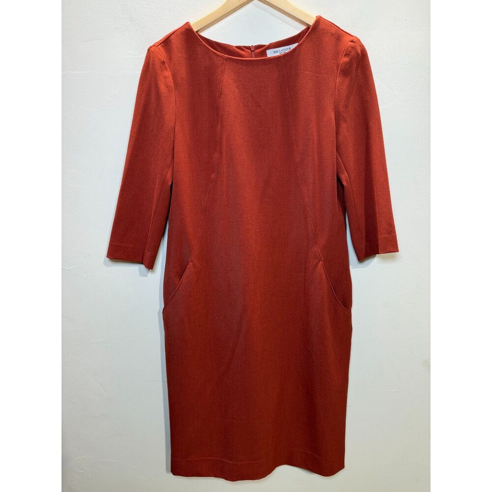 M.M Lafleur Women's Size 10 Orange Etsuko Pencil Dress Knee Length